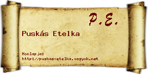 Puskás Etelka névjegykártya