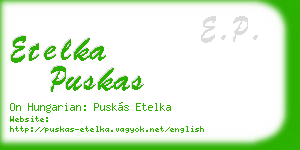 etelka puskas business card